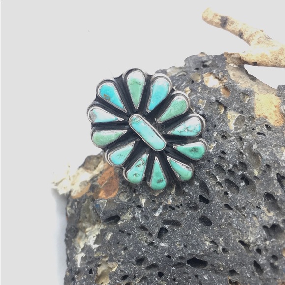 Native Navajo Turquoise silver midi.Native American Navajo turquoise ring - Picture 4 of 5